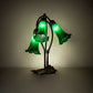 Meyda Lighting Tiffany Pond Lily 16" 3-Light Mahogany Bronze Accent Table Lamp With Green Shade Glass