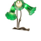 Meyda Lighting Tiffany Pond Lily 16" 3-Light Mahogany Bronze Accent Table Lamp With Green Shade Glass