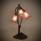 Meyda Lighting Tiffany Pond Lily 16" 3-Light Mahogany Bronze Accent Table Lamp With Lavender Shade Glass