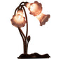 Meyda Lighting Tiffany Pond Lily 16" 3-Light Mahogany Bronze Accent Table Lamp With Lavender Shade Glass