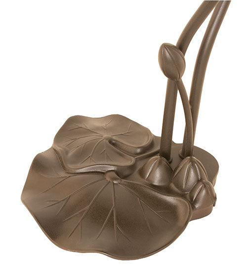 Meyda Lighting Tiffany Pond Lily 16" 3-Light Mahogany Bronze Accent Table Lamp With Lavender Shade Glass