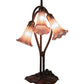 Meyda Lighting Tiffany Pond Lily 16" 3-Light Mahogany Bronze Accent Table Lamp With Lavender Shade Glass