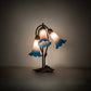 Meyda Lighting Tiffany Pond Lily 16" 3-Light Mahogany Bronze Accent Table Lamp With Pink & Blue Shade Glass