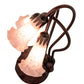 Meyda Lighting Tiffany Pond Lily 16" 3-Light Mahogany Bronze Accent Table Lamp With Pink Shade Glass