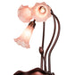Meyda Lighting Tiffany Pond Lily 16" 3-Light Mahogany Bronze Accent Table Lamp With Pink Shade Glass