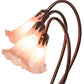 Meyda Lighting Tiffany Pond Lily 16" 3-Light Mahogany Bronze Accent Table Lamp With Pink Shade Glass