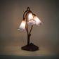 Meyda Lighting Tiffany Pond Lily 16" 3-Light Mahogany Bronze Accent Table Lamp With Pink and Blue Shade Glass