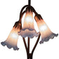 Meyda Lighting Tiffany Pond Lily 16" 3-Light Mahogany Bronze Accent Table Lamp With Pink and Blue Shade Glass
