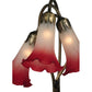 Meyda Lighting Tiffany Pond Lily 16" 3-Light Mahogany Bronze Accent Table Lamp With Pink and White Shade Glass