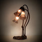 Meyda Lighting Tiffany Pond Lily 16" 3-Light Mahogany Bronze Accent Table Lamp With Purple Iridescent Shade Glass