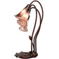 Meyda Lighting Tiffany Pond Lily 16" 3-Light Mahogany Bronze Accent Table Lamp With Purple Iridescent Shade Glass