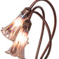 Meyda Lighting Tiffany Pond Lily 16" 3-Light Mahogany Bronze Accent Table Lamp With Purple Iridescent Shade Glass