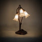 Meyda Lighting Tiffany Pond Lily 16" 3-Light Mahogany Bronze Accent Table Lamp With White Shade Glass