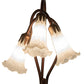 Meyda Lighting Tiffany Pond Lily 16" 3-Light Mahogany Bronze Accent Table Lamp With White Shade Glass