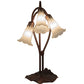 Meyda Lighting Tiffany Pond Lily 16" 3-Light Mahogany Bronze Accent Table Lamp With White Shade Glass