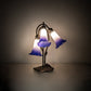Meyda Lighting Tiffany Pond Lily 16" 3-Light Mahogany Bronze Table Lamp With Blue & White Shade Glass
