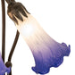 Meyda Lighting Tiffany Pond Lily 16" 3-Light Mahogany Bronze Table Lamp With Blue & White Shade Glass