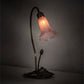 Meyda Lighting Tiffany Pond Lily 16" Antique Brass Accent Table Lamp With Pink Shade Glass