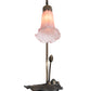 Meyda Lighting Tiffany Pond Lily 16" Antique Brass Accent Table Lamp With Pink Shade Glass