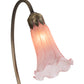 Meyda Lighting Tiffany Pond Lily 16" Antique Brass Accent Table Lamp With Pink Shade Glass