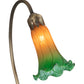Meyda Lighting Tiffany Pond Lily 16" Mahogany Bronze Accent Table Lamp With Amber & Green Shade Glass