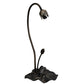 Meyda Lighting Tiffany Pond Lily 16" Mahogany Bronze Accent Table Lamp With Amber & Green Shade Glass