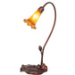 Meyda Lighting Tiffany Pond Lily 16" Mahogany Bronze Accent Table Lamp With Amber Shade Glass