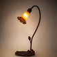 Meyda Lighting Tiffany Pond Lily 16" Mahogany Bronze Accent Table Lamp With Amber Shade Glass