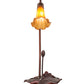 Meyda Lighting Tiffany Pond Lily 16" Mahogany Bronze Accent Table Lamp With Amber Shade Glass