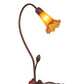 Meyda Lighting Tiffany Pond Lily 16" Mahogany Bronze Accent Table Lamp With Amber Shade Glass