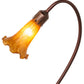 Meyda Lighting Tiffany Pond Lily 16" Mahogany Bronze Accent Table Lamp With Amber Shade Glass