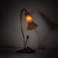Meyda Lighting Tiffany Pond Lily 16" Mahogany Bronze Accent Table Lamp With Amber Shade Glass