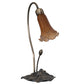 Meyda Lighting Tiffany Pond Lily 16" Mahogany Bronze Accent Table Lamp With Amber Shade Glass