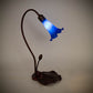 Meyda Lighting Tiffany Pond Lily 16" Mahogany Bronze Accent Table Lamp With Blue Shade Glass