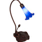 Meyda Lighting Tiffany Pond Lily 16" Mahogany Bronze Accent Table Lamp With Blue Shade Glass