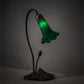 Meyda Lighting Tiffany Pond Lily 16" Mahogany Bronze Accent Table Lamp With Green Shade Glass