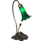 Meyda Lighting Tiffany Pond Lily 16" Mahogany Bronze Accent Table Lamp With Green Shade Glass