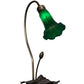 Meyda Lighting Tiffany Pond Lily 16" Mahogany Bronze Accent Table Lamp With Green Shade Glass