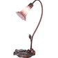 Meyda Lighting Tiffany Pond Lily 16" Mahogany Bronze Accent Table Lamp With Lavender Shade Glass