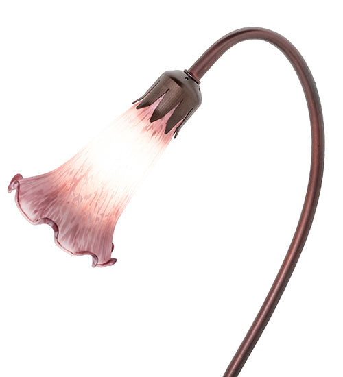 Meyda Lighting Tiffany Pond Lily 16" Mahogany Bronze Accent Table Lamp With Lavender Shade Glass