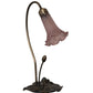 Meyda Lighting Tiffany Pond Lily 16" Mahogany Bronze Accent Table Lamp With Lavender Shade Glass