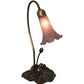 Meyda Lighting Tiffany Pond Lily 16" Mahogany Bronze Accent Table Lamp With Lavender Shade Glass