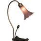 Meyda Lighting Tiffany Pond Lily 16" Mahogany Bronze Accent Table Lamp With Lavender Shade Glass