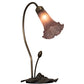 Meyda Lighting Tiffany Pond Lily 16" Mahogany Bronze Accent Table Lamp With Lavender Shade Glass