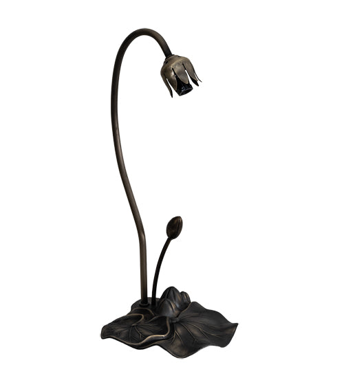 Meyda Lighting Tiffany Pond Lily 16" Mahogany Bronze Accent Table Lamp With Lavender Shade Glass