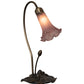 Meyda Lighting Tiffany Pond Lily 16" Mahogany Bronze Accent Table Lamp With Lavender Shade Glass