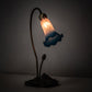 Meyda Lighting Tiffany Pond Lily 16" Mahogany Bronze Accent Table Lamp With Pink and Blue Shade Glass