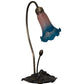 Meyda Lighting Tiffany Pond Lily 16" Mahogany Bronze Accent Table Lamp With Pink and Blue Shade Glass