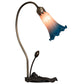 Meyda Lighting Tiffany Pond Lily 16" Mahogany Bronze Accent Table Lamp With Pink and Blue Shade Glass