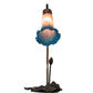 Meyda Lighting Tiffany Pond Lily 16" Mahogany Bronze Accent Table Lamp With Pink and Blue Shade Glass